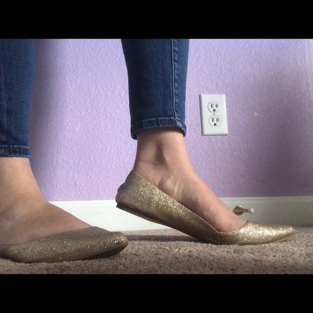 Steve Madden gold sparkly flats
